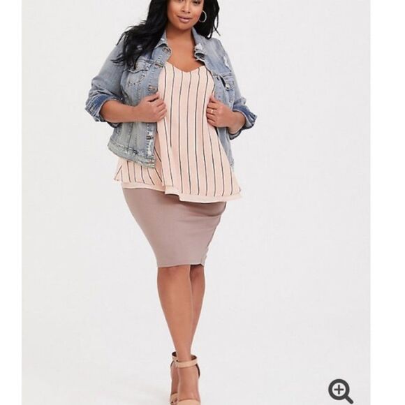 Torrid Blush Pink Layered Striped Cami Tank 1/1X - Picture 3 of 15